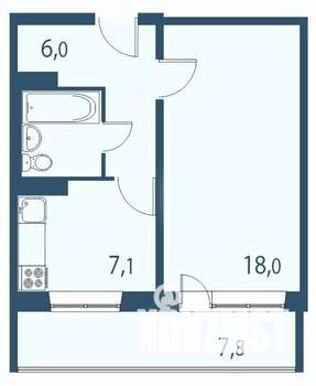1-к квартира, строящийся дом, 39м2, 9/17 этаж