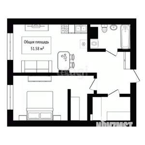 1-к квартира, вторичка, 52м2, 10/24 этаж