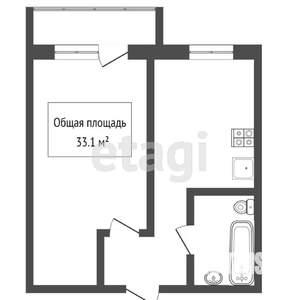 1-к квартира, вторичка, 43м2, 6/10 этаж