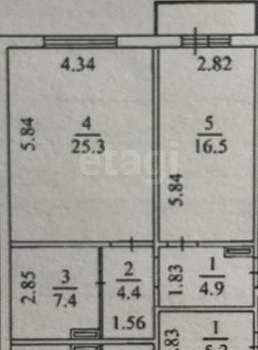 1-к квартира, вторичка, 58м2, 8/10 этаж