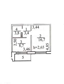 1-к квартира, вторичка, 36м2, 4/10 этаж