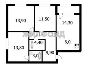 4-к квартира, вторичка, 78м2, 6/8 этаж