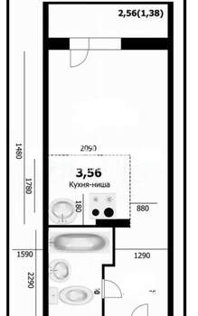 Студия квартира, вторичка, 19м2, 1/17 этаж