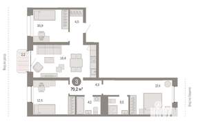 4-к квартира, вторичка, 79м2, 6/8 этаж