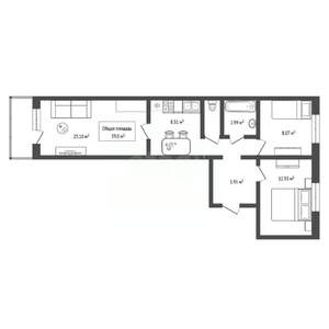 2-к квартира, вторичка, 59м2, 5/10 этаж