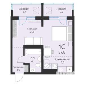 Студия квартира, вторичка, 38м2, 14/16 этаж