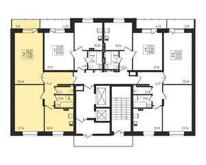 2-к квартира, строящийся дом, 70м2, 5/17 этаж
