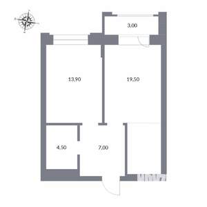 2-к квартира, вторичка, 48м2, 19/25 этаж