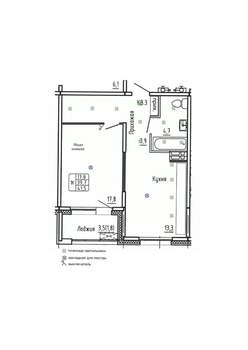 1-к квартира, вторичка, 42м2, 6/14 этаж
