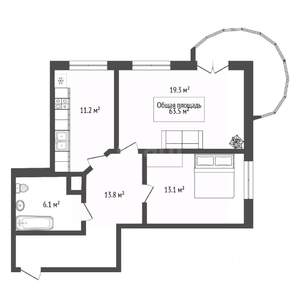 3-к квартира, вторичка, 64м2, 21/25 этаж