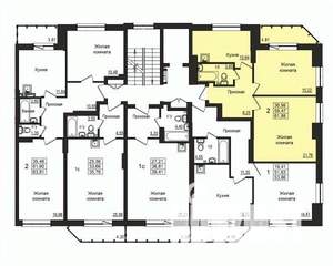 2-к квартира, строящийся дом, 59м2, 7/10 этаж
