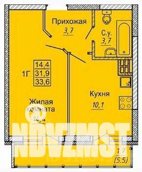 1-к квартира, вторичка, 37м2, 1/24 этаж