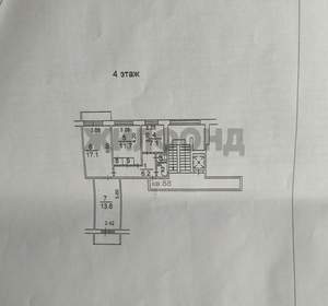 3-к квартира, вторичка, 63м2, 4/9 этаж