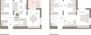 4-к квартира, вторичка, 141м2, 14/15 этаж