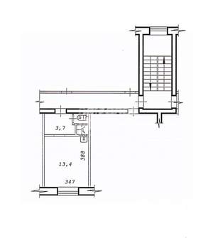 Студия квартира, вторичка, 19м2, 1/5 этаж
