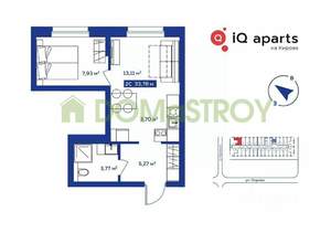 1-к квартира, вторичка, 34м2, 12/25 этаж