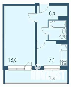 1-к квартира, строящийся дом, 39м2, 2/17 этаж