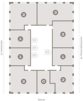 2-к квартира, вторичка, 86м2, 25/30 этаж