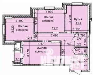 3-к квартира, вторичка, 74м2, 13/16 этаж
