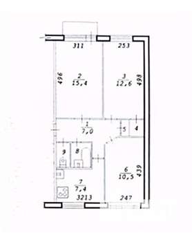 3-к квартира, вторичка, 58м2, 4/5 этаж