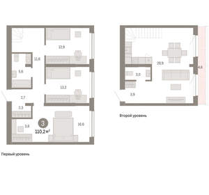 3-к квартира, вторичка, 110м2, 6/15 этаж