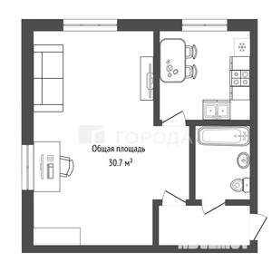 1-к квартира, вторичка, 31м2, 1/5 этаж