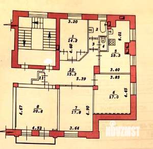 4-к квартира, вторичка, 108м2, 2/5 этаж