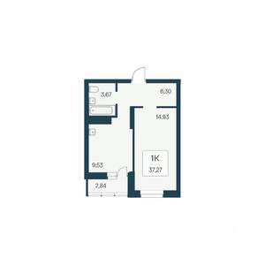 1-к квартира, вторичка, 37м2, 6/26 этаж