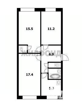 3-к квартира, вторичка, 62м2, 1/5 этаж