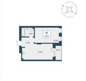1-к квартира, вторичка, 42м2, 21/25 этаж