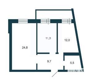 2-к квартира, вторичка, 64м2, 12/17 этаж