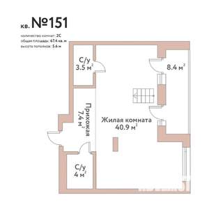 1-к квартира, строящийся дом, 67м2, 11/11 этаж