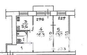 2-к квартира, вторичка, 45м2, 5/5 этаж