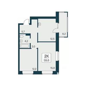2-к квартира, вторичка, 60м2, 8/11 этаж
