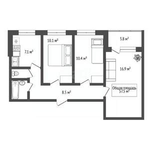 3-к квартира, вторичка, 58м2, 9/9 этаж