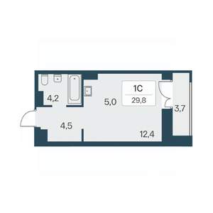 Студия квартира, строящийся дом, 30м2, 6/30 этаж