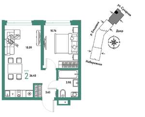 2-к квартира, вторичка, 36м2, 26/28 этаж