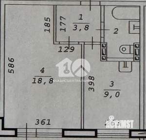 1-к квартира, вторичка, 35м2, 9/10 этаж