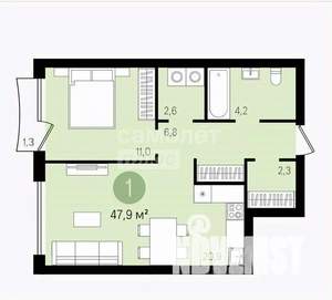 2-к квартира, вторичка, 48м2, 7/10 этаж