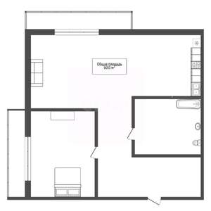 2-к квартира, вторичка, 60м2, 17/22 этаж