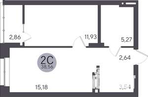 1-к квартира, строящийся дом, 39м2, 10/25 этаж