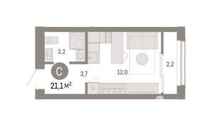 Студия квартира, вторичка, 21м2, 6/8 этаж