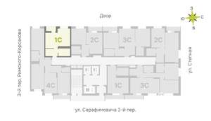 Студия квартира, строящийся дом, 33м2, 24/25 этаж