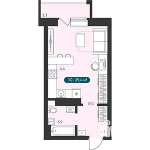 1-к квартира, вторичка, 29м2, 12/25 этаж