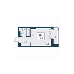 Студия квартира, вторичка, 30м2, 30/30 этаж