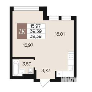 1-к квартира, вторичка, 39м2, 8/10 этаж