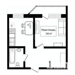 1-к квартира, вторичка, 38м2, 5/25 этаж