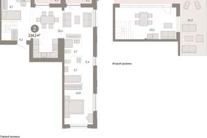2-к квартира, вторичка, 134м2, 8/17 этаж