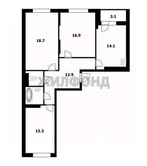 3-к квартира, вторичка, 81м2, 13/18 этаж