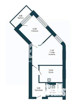 2-к квартира, вторичка, 59м2, 4/22 этаж